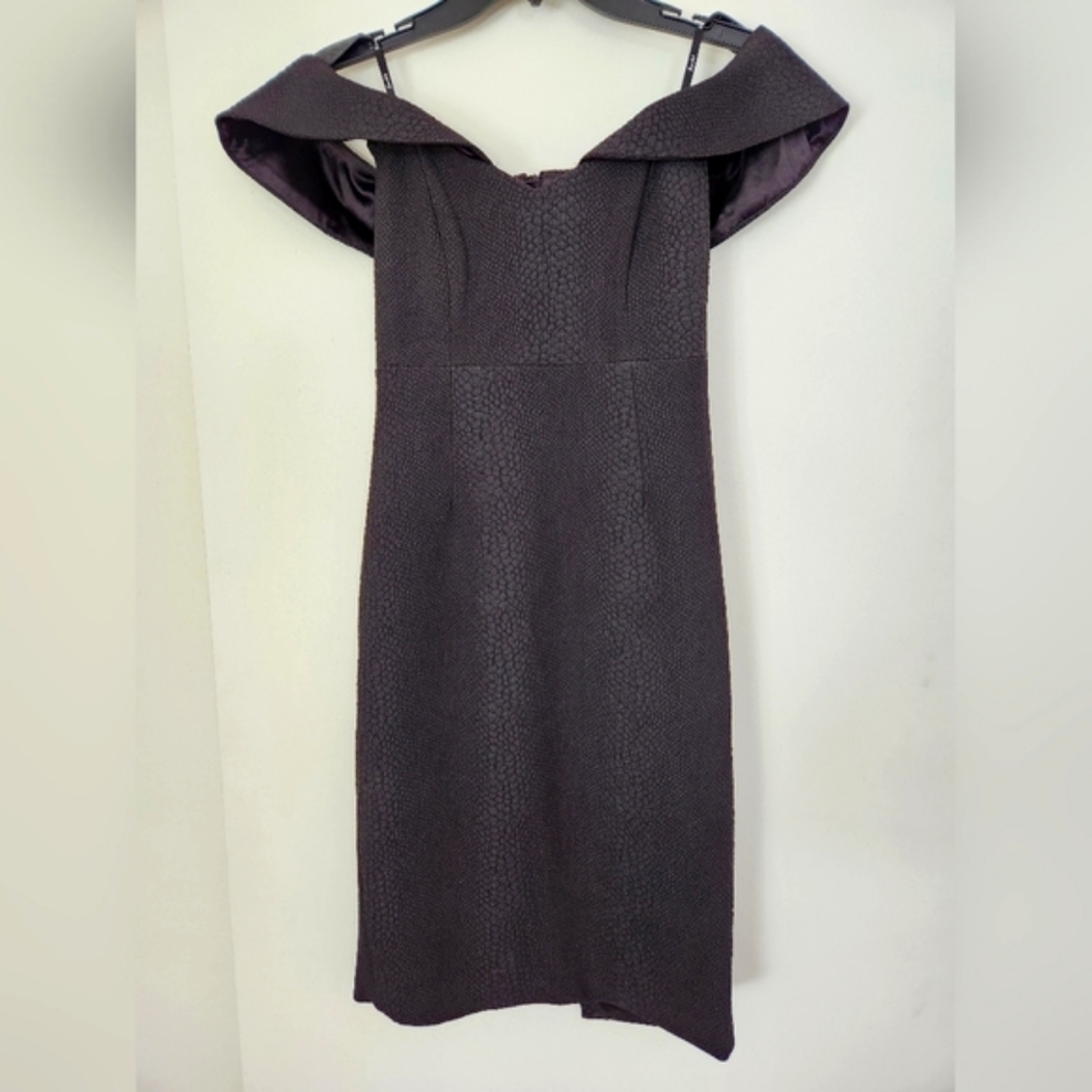NWOT - Bardot Off-The-Shoulder Black Snake Print Dress - XS